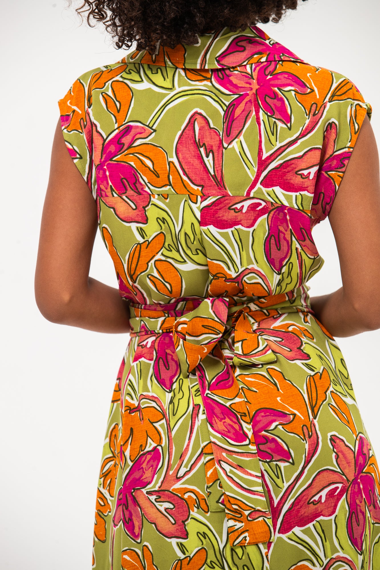 Cabo Dress - Green and Pink