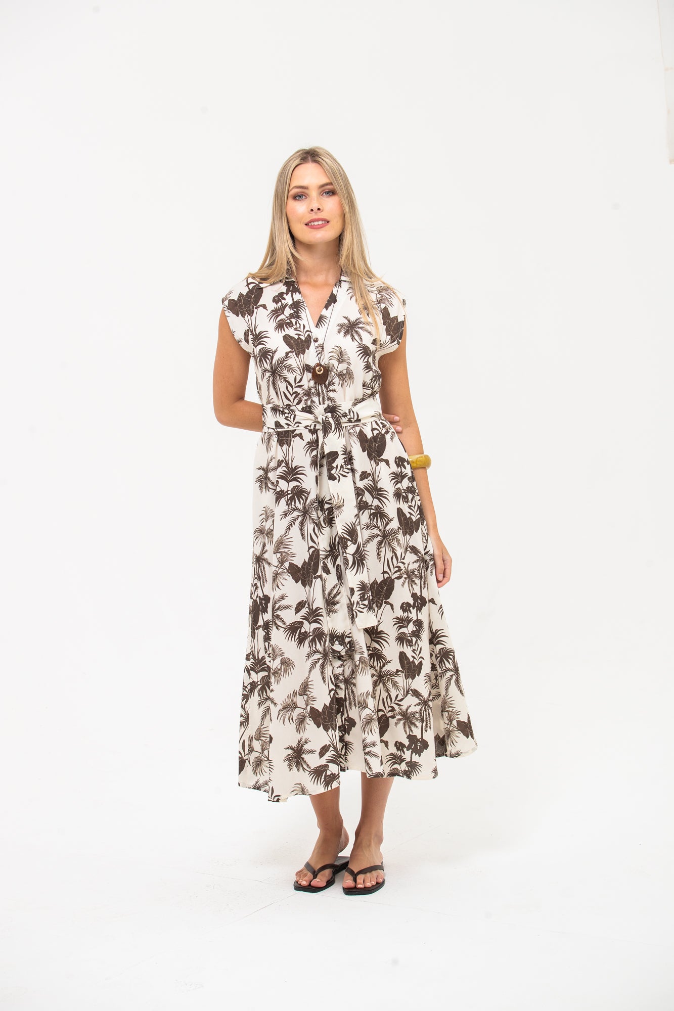 Cabo Dress - Chocolate and White