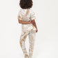 Classic Short Sleeve Long Pants Set - Creme and White