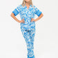 Classic Short Sleeve Long Pants Set - Turquoise
