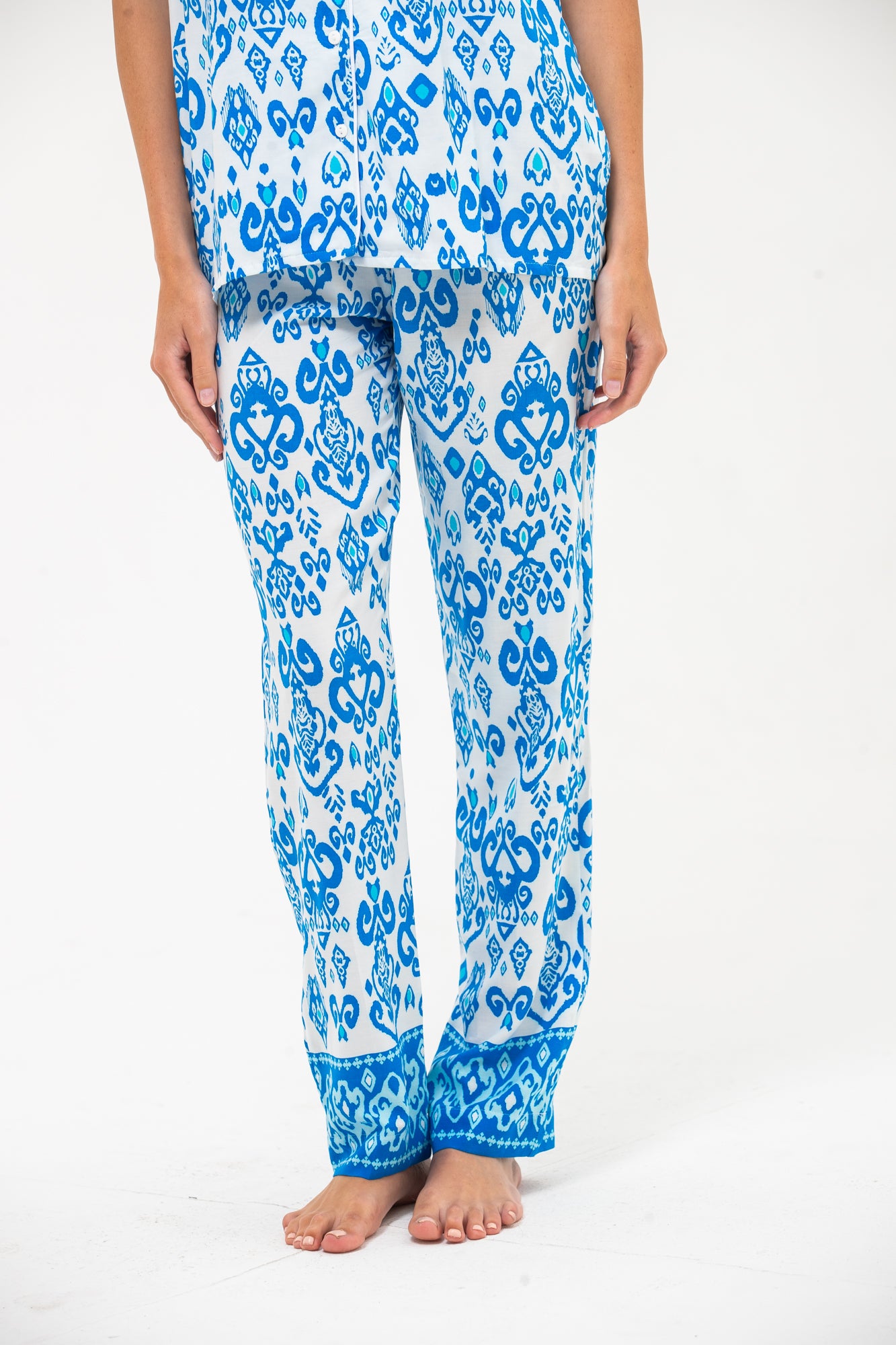 Classic Short Sleeve Long Pants Set - Turquoise