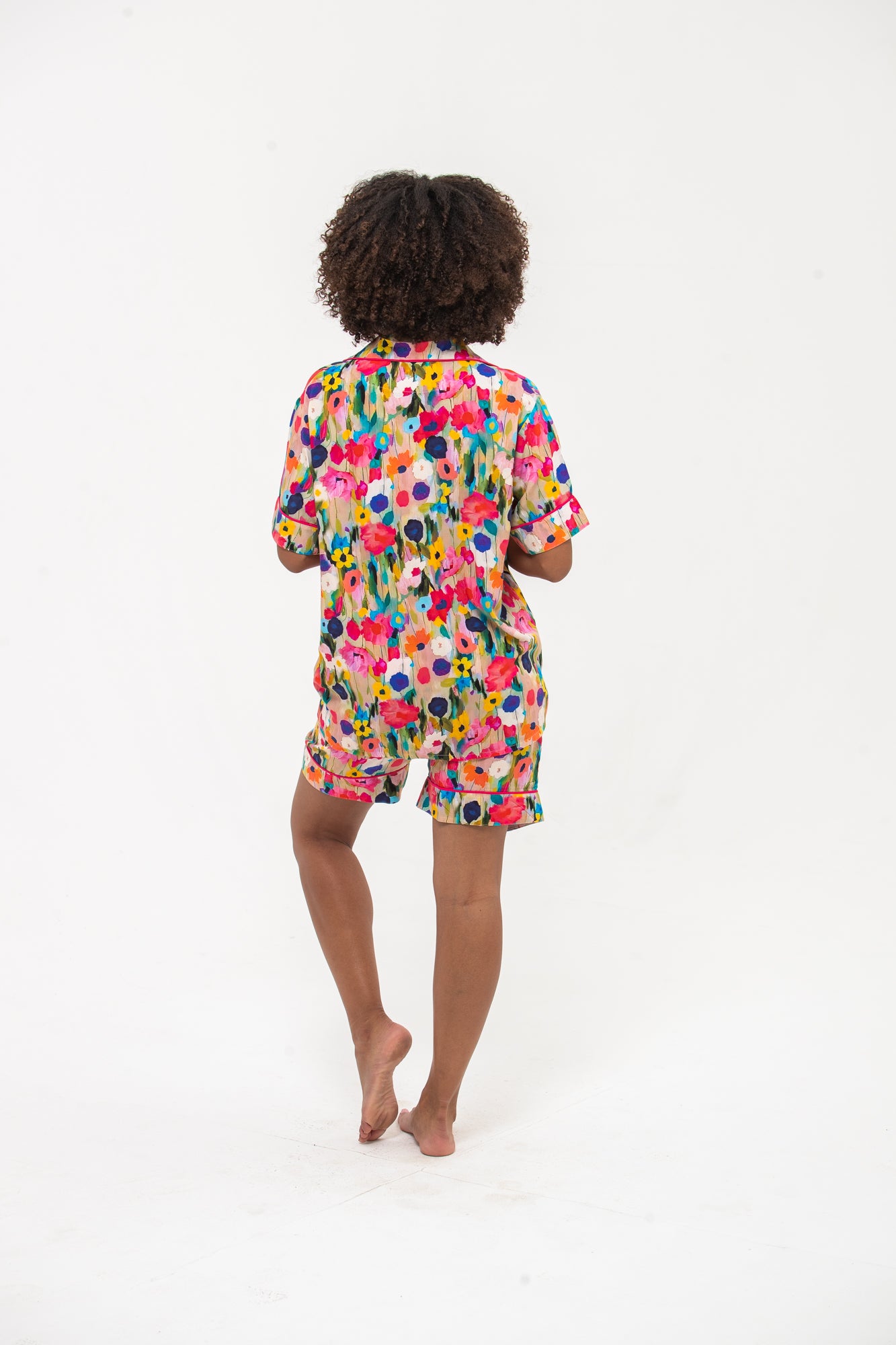 Short Pyjama Set - Pink Poppy