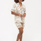 Short Pyjama Set - Creme and White