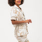 Short Pyjama Set - Creme and White