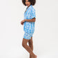 Short Pyjama Set - Turquoise & White