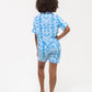 Short Pyjama Set - Turquoise & White