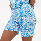 Short Pyjama Set - Turquoise & White