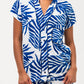 Short Mandarin Pyjama Set - Blue & White