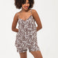 Cami Short Set - Chocolate and White