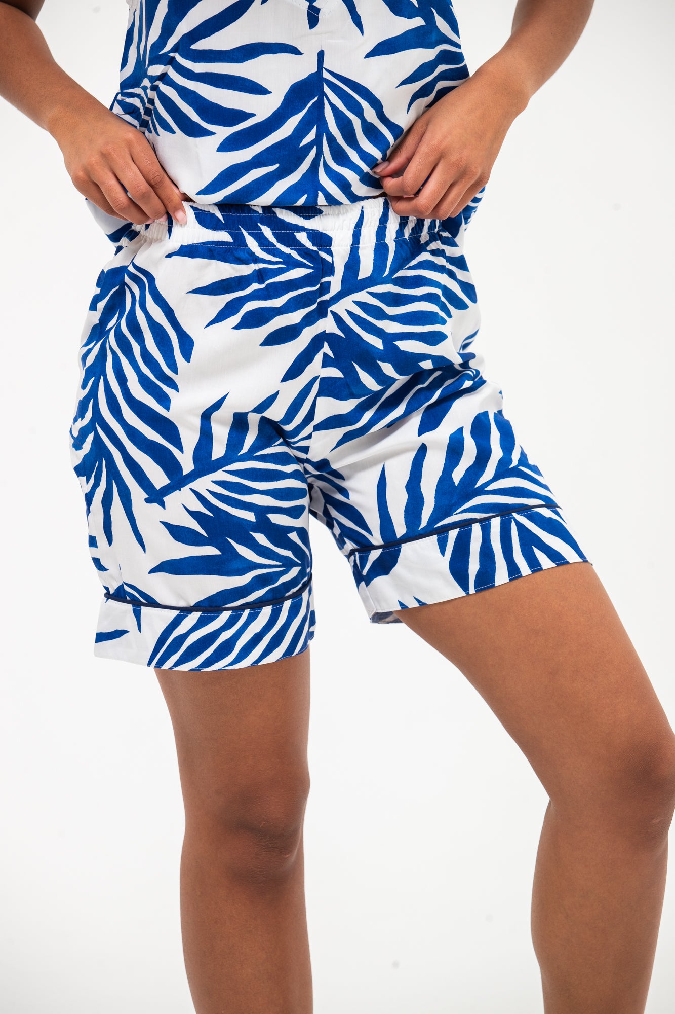 Cami Short Set - Navy and White