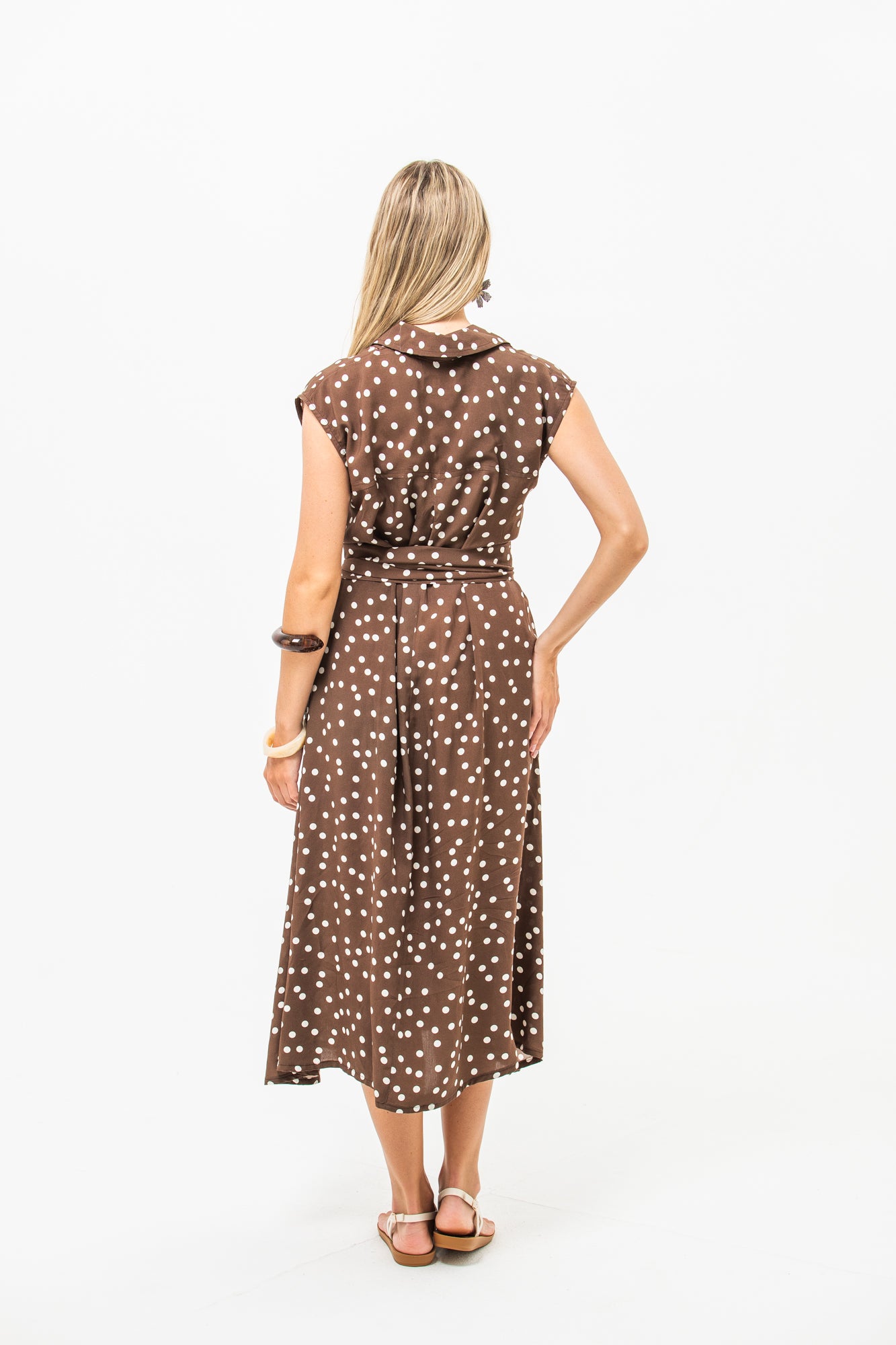 Cabo Dress - Chocolate and White Polka Dots