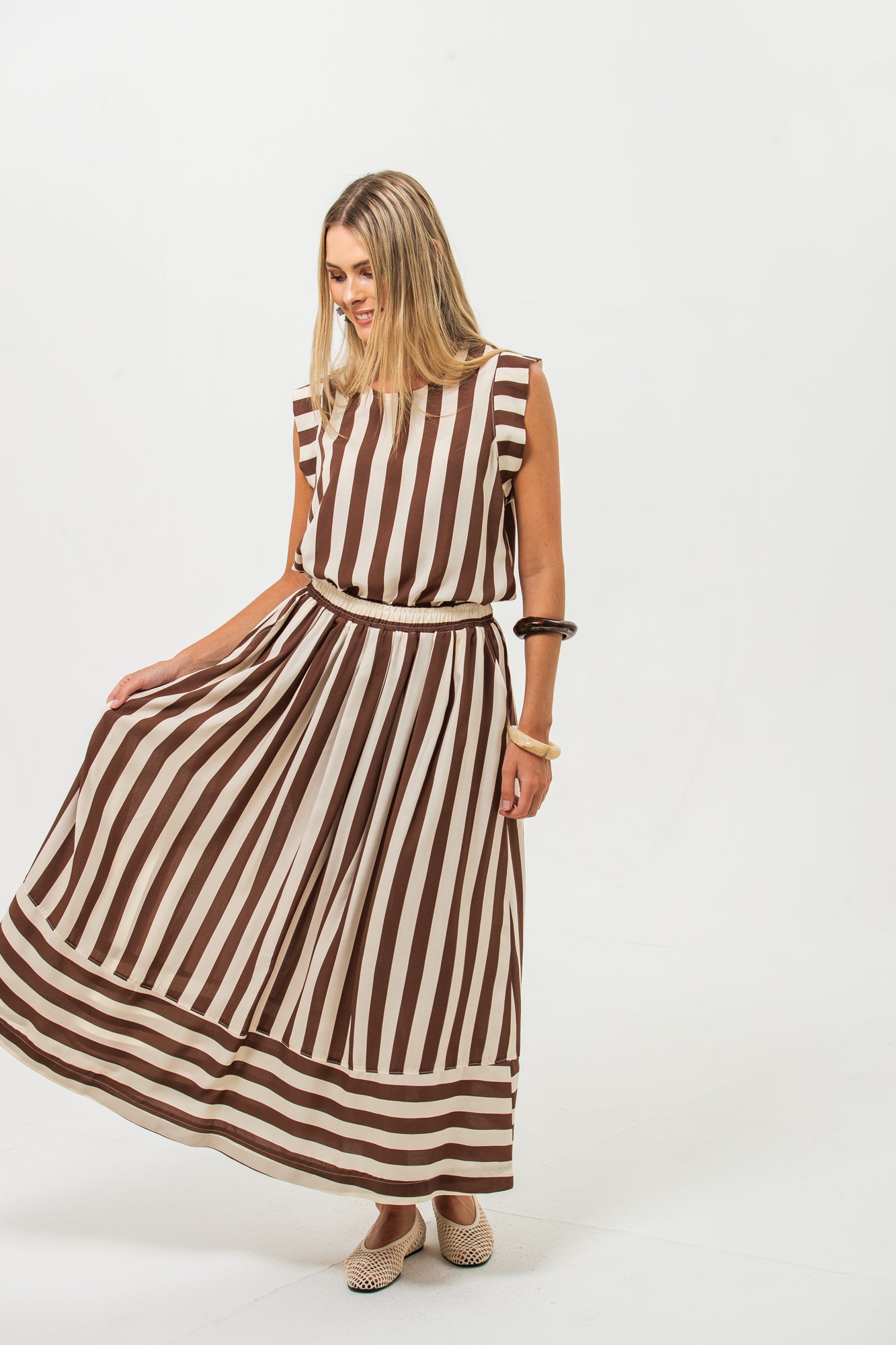 Sorrento Skirt - Chocolate Stripes