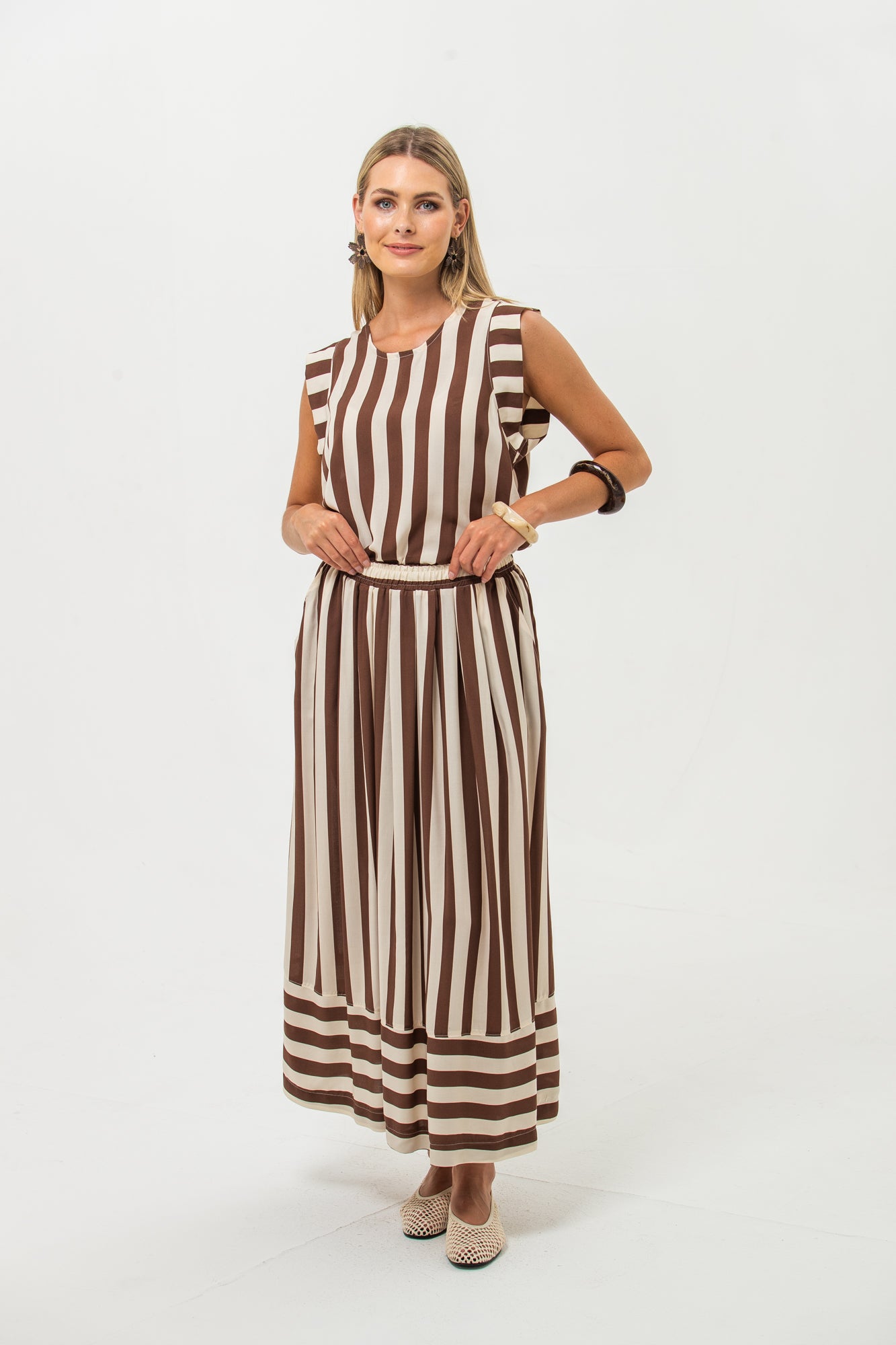 Sorrento Skirt - Chocolate Stripes