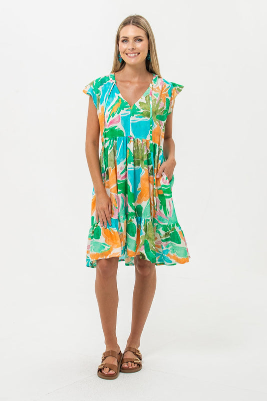Ella Frill Dress - Tropical
