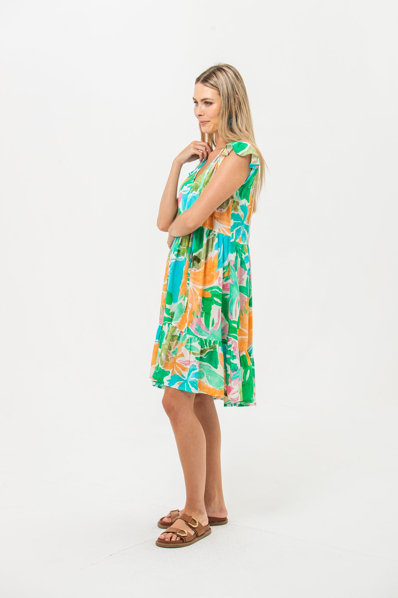 Ella Frill Dress - Tropical