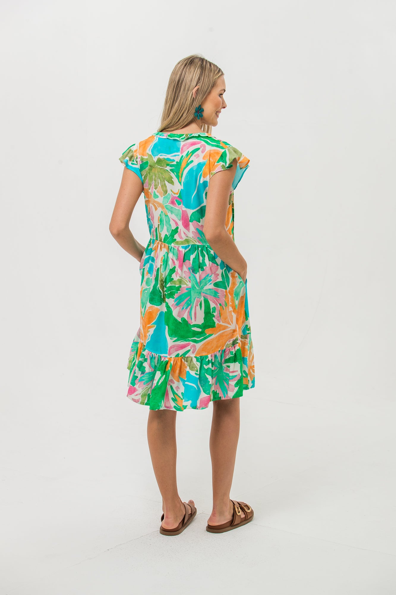 Ella Frill Dress - Tropical