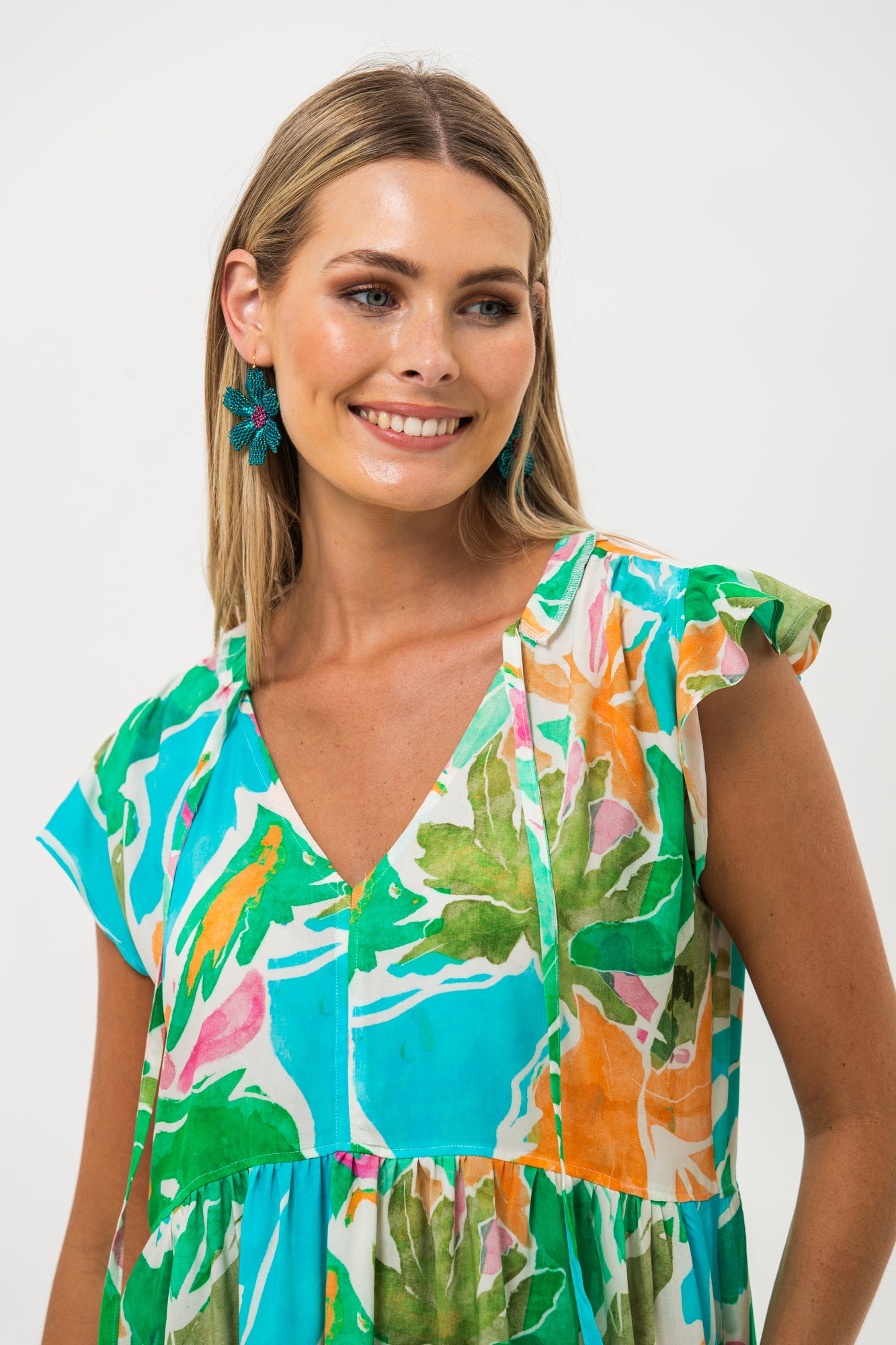 Ella Frill Dress - Tropical
