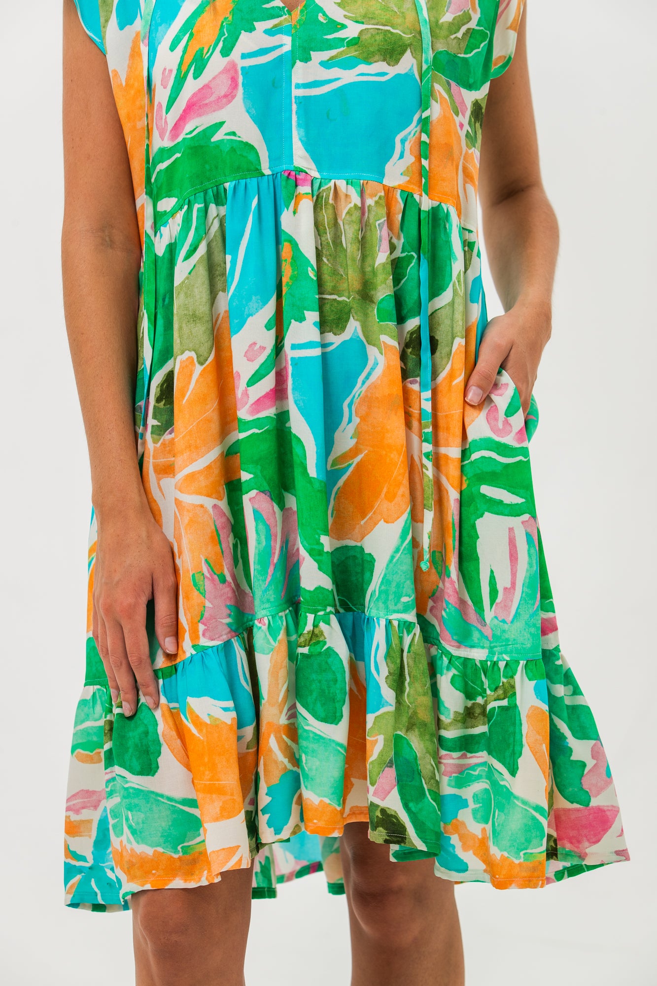 Ella Frill Dress - Tropical