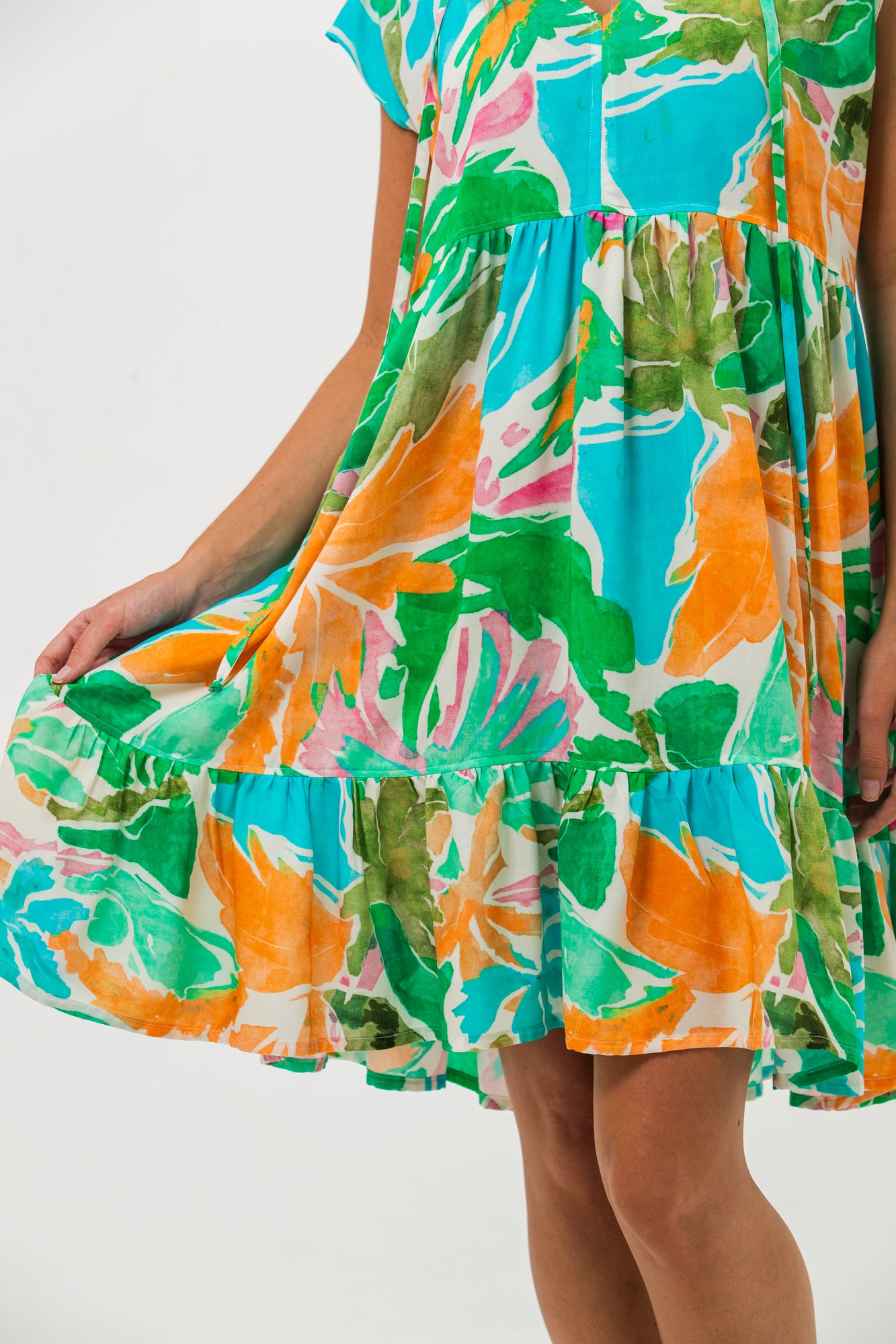 Ella Frill Dress - Tropical