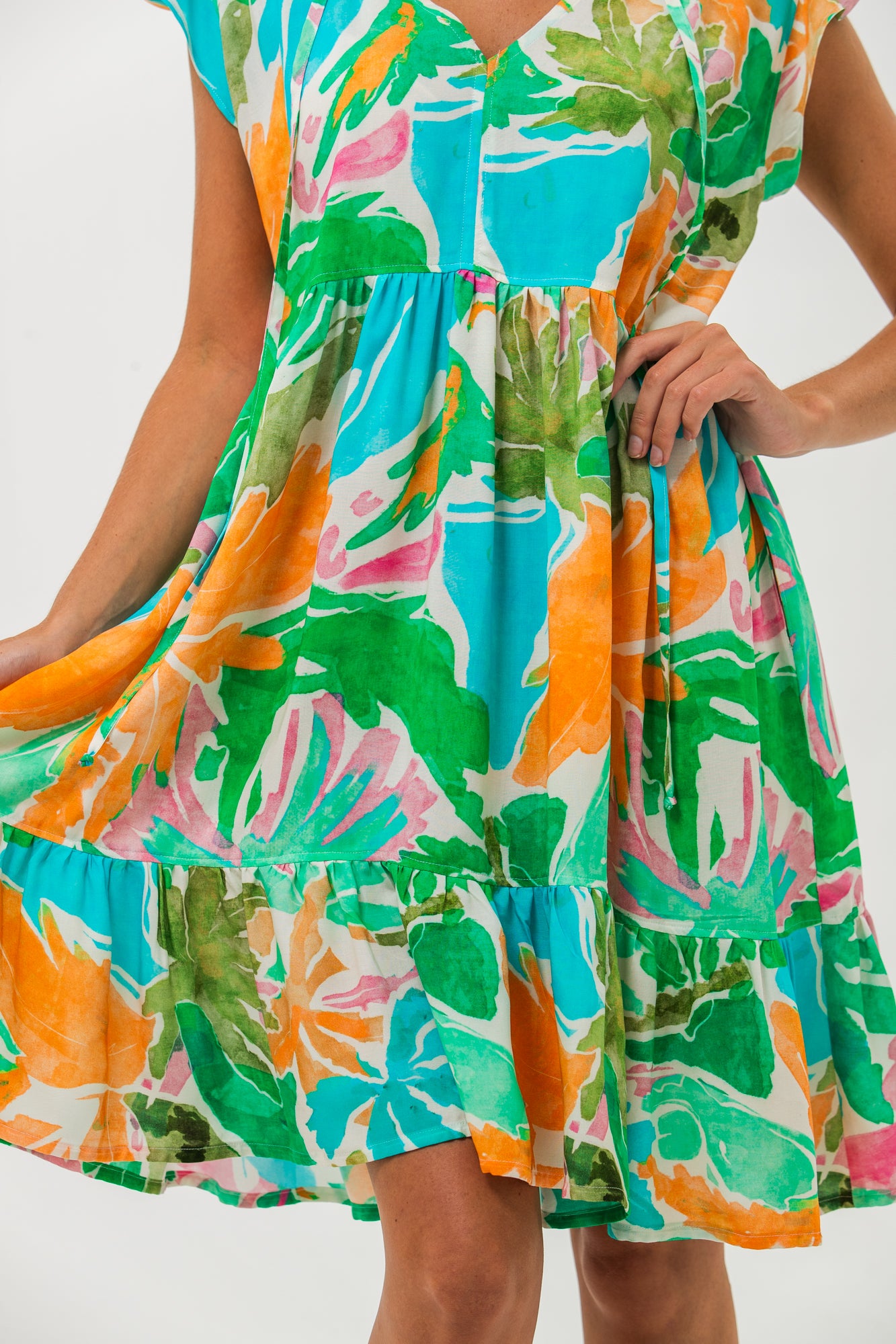Ella Frill Dress - Tropical