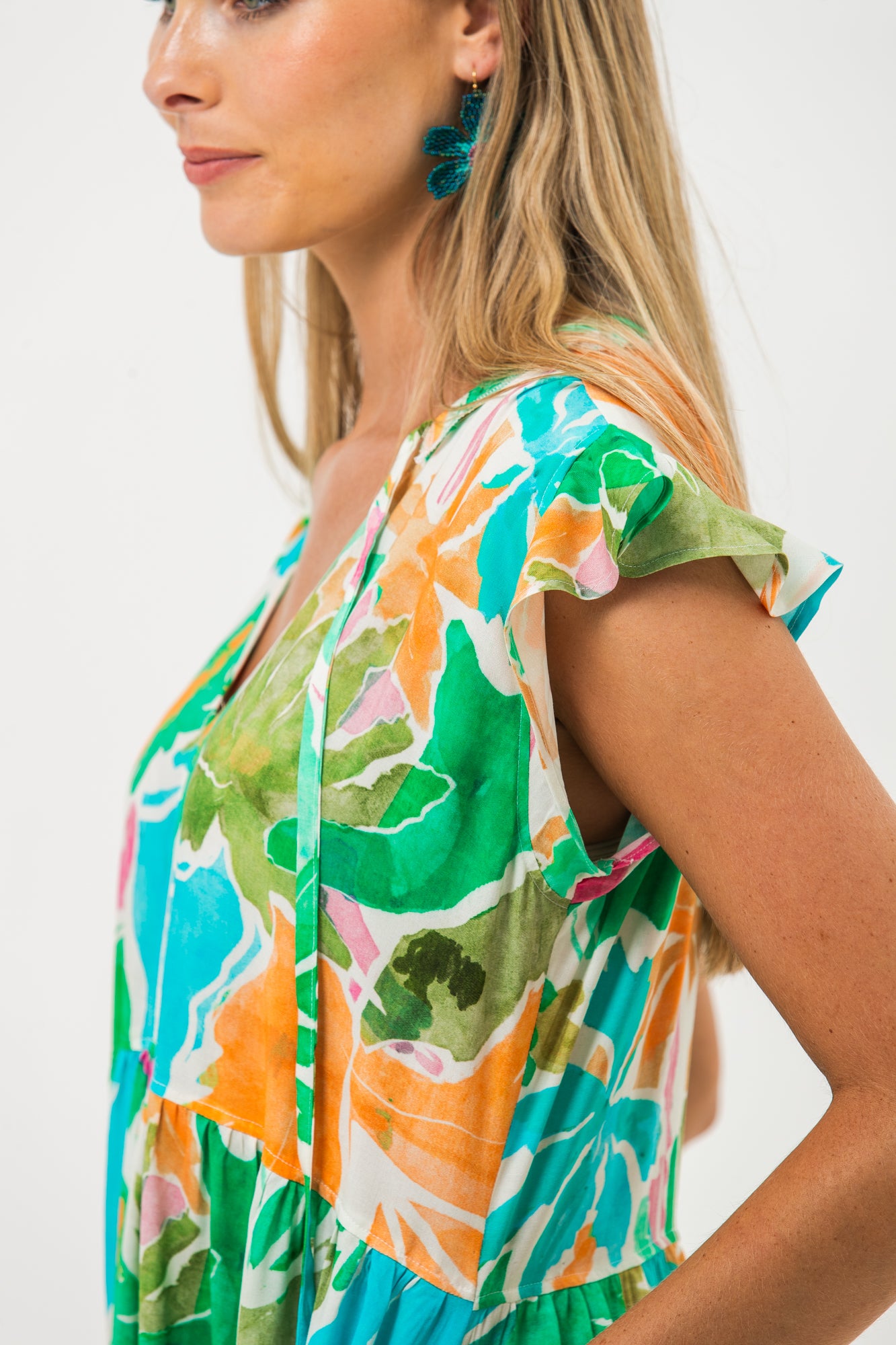Ella Frill Dress - Tropical