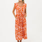 Sienna Sundress - Orange and White