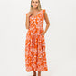 Sienna Sundress - Orange and White