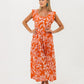 Sienna Sundress - Orange and White