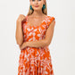 Sienna Sundress - Orange and White