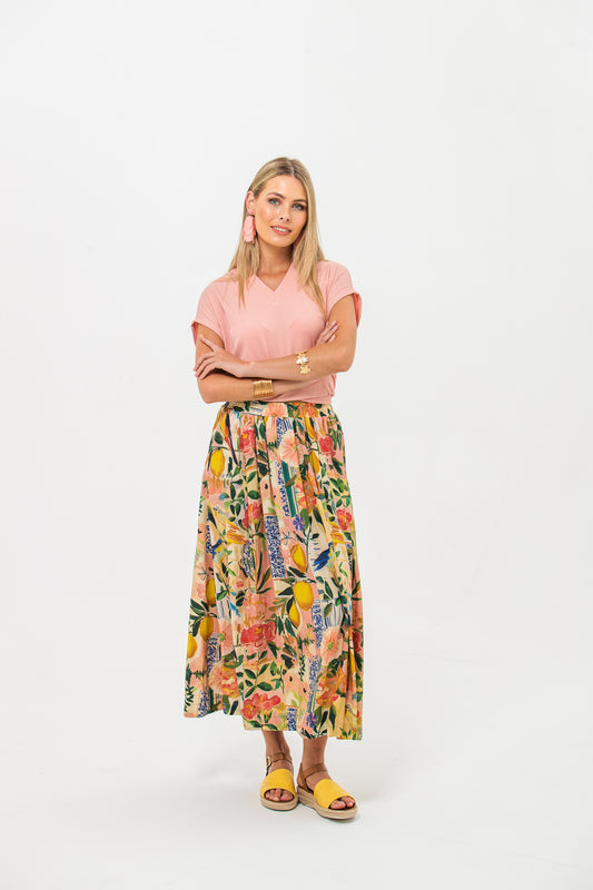 Sorrento Skirt - Pink Lemons