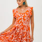 Sienna Sundress - Orange and White