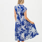 Cabo Dress - Blue and White Palms