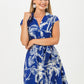 Cabo Dress - Blue and White Palms