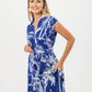 Cabo Dress - Blue and White Palms