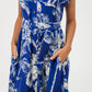 Cabo Dress - Blue and White Palms