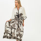 Georgia Kaftan Maxi Dress - Black and White