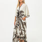 Georgia Kaftan Maxi Dress - Black and White
