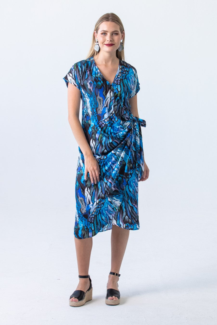 Riveria Wrap Dress - Shades of Blue