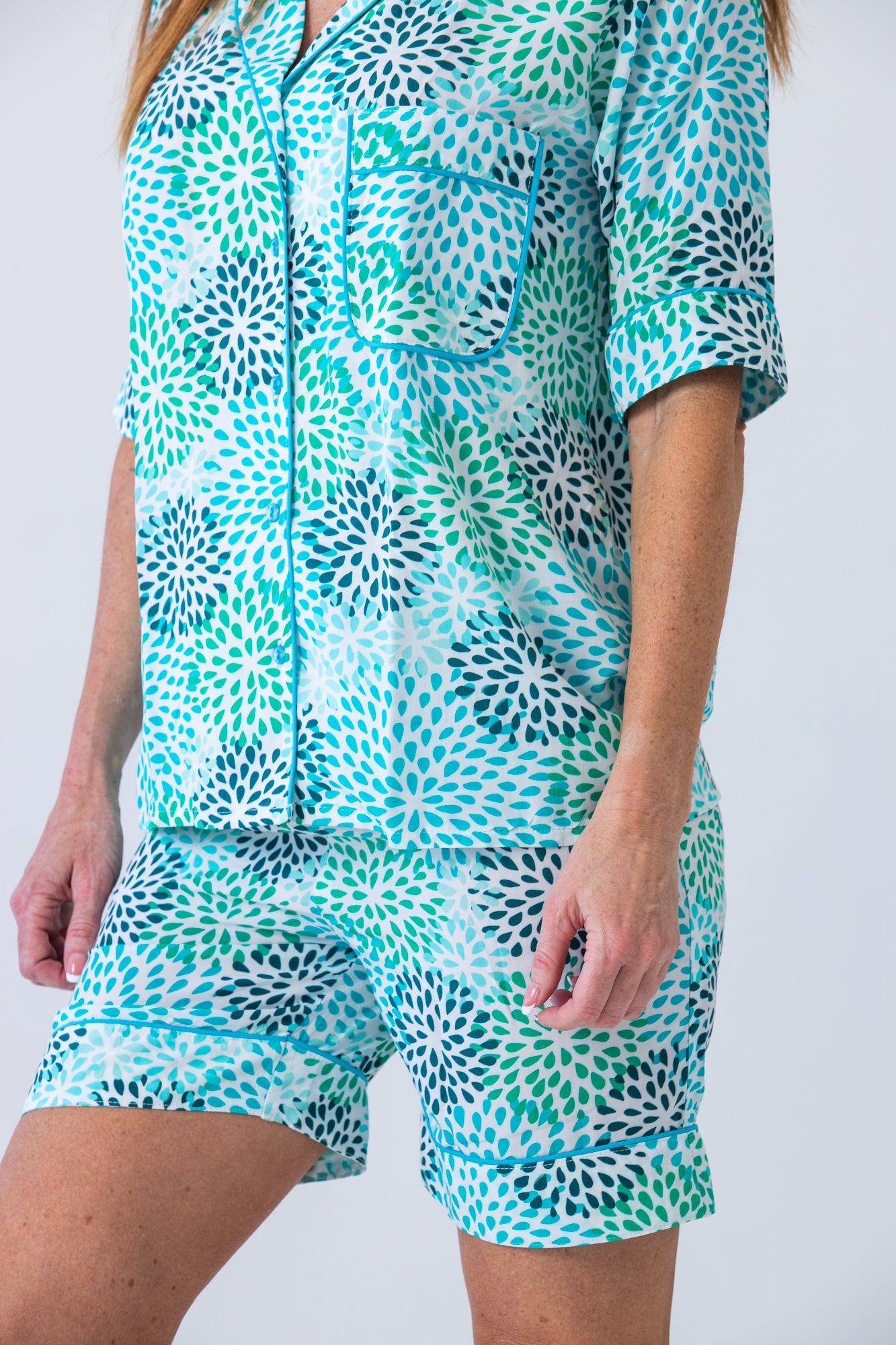 Short Pyjama set - Turquoise & Blue