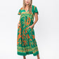 Riveria Dress - Green and Orange
