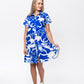 Athena Frill Dress - Blue and White