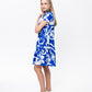 Athena Frill Dress - Blue and White