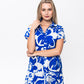 Athena Frill Dress - Blue and White