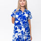 Athena Frill Dress - Blue and White