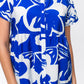 Athena Frill Dress - Blue and White
