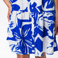 Athena Frill Dress - Blue and White