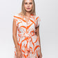 Cabo Dress -  Orange and White