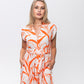 Cabo Dress -  Orange and White