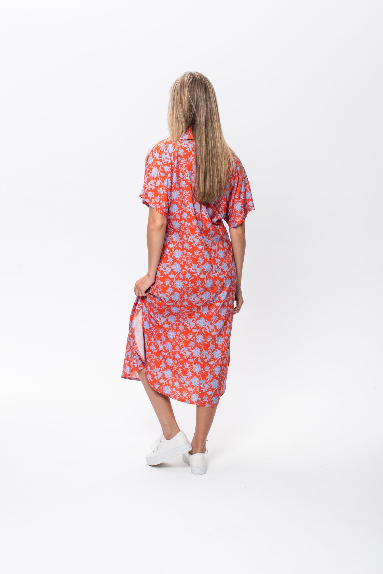 Zanzibar Dress - Orange & Grey