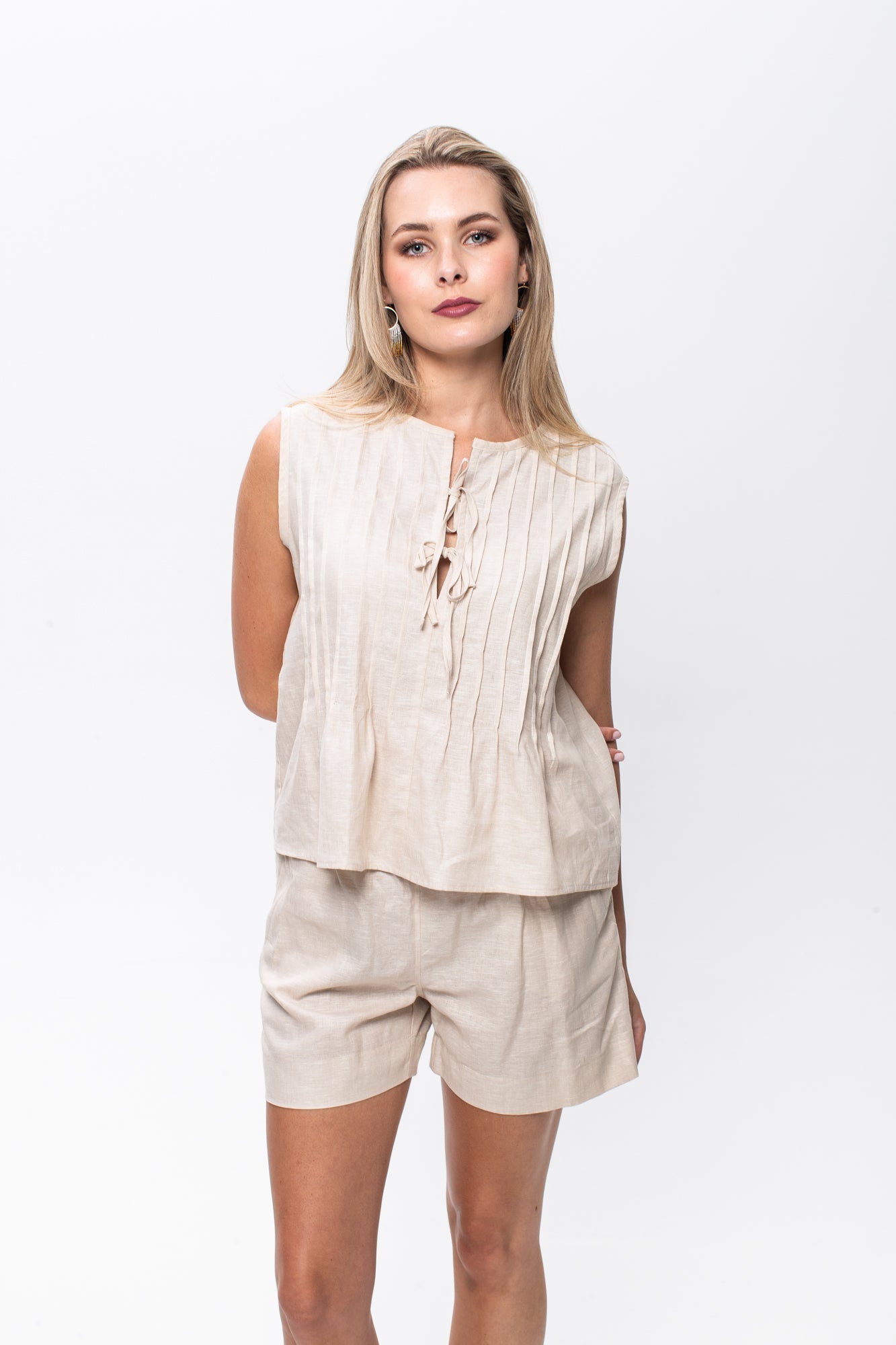 Milos Sleeveless shirt - Stone